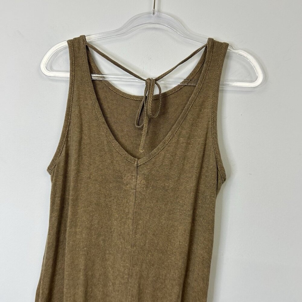 Prana Romper Womens Size XS Tan Brown Knit Sleeveless Tie Waist - Picture 9 of 9